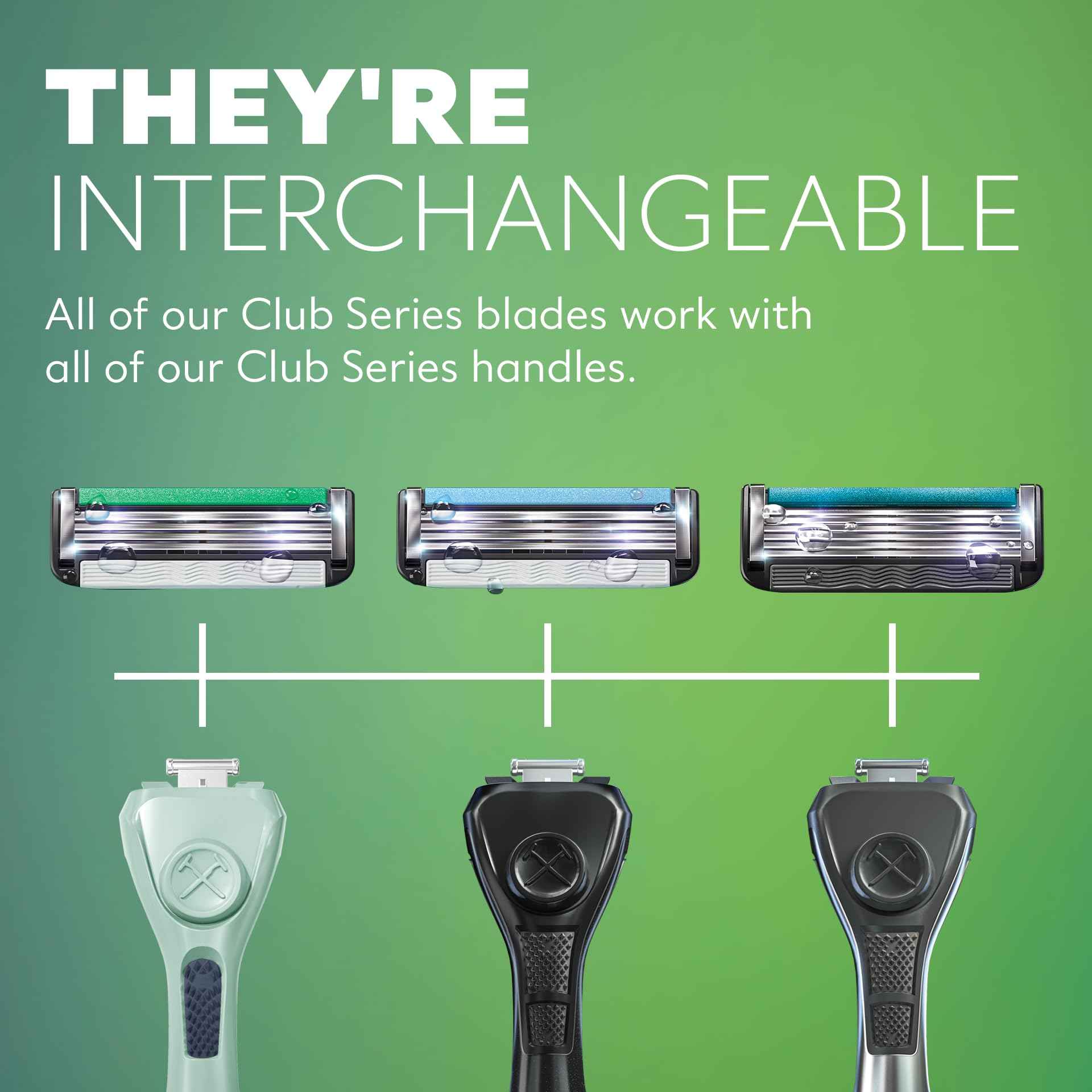 Dollar Shave Club | Acne Friendly Shave Set | 4 Refill Cartridges with Sliptech(TM) Guardbar, 1 Handle, 1 Razor Cover