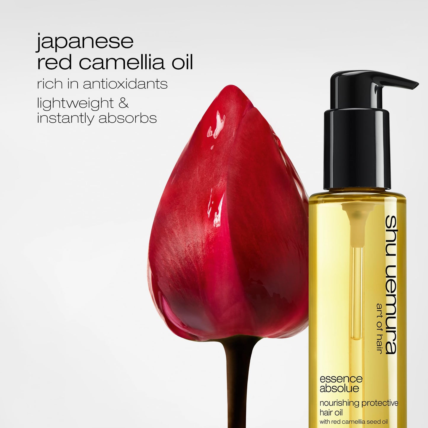 shu uemura art of hair Essence Absolue Nourishing Protective Hair Oil - Lightweight Multi-Benefit Leave In Treatment, Hydrates, Adds Shine, and Reduces Frizz with Heat Protection, 1.69 Fl Oz