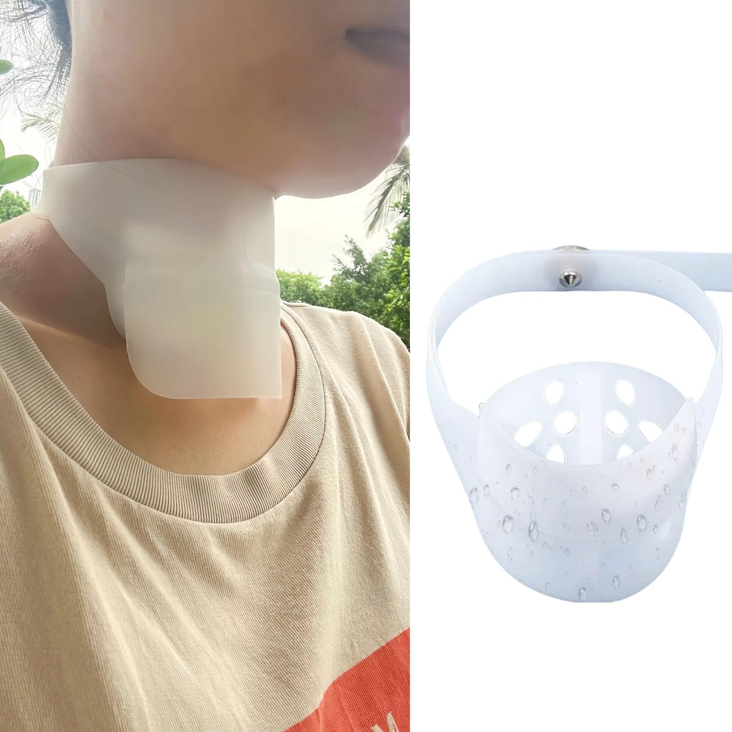 Sulieschen Stoma Guard Tracheostomy Shower Cover – Waterproof Silicone Neck Protection for Post-Tracheotomy Patients, Adjustable Fit, Breathable, Safe & Comfortable, Practical Gift for Recovery