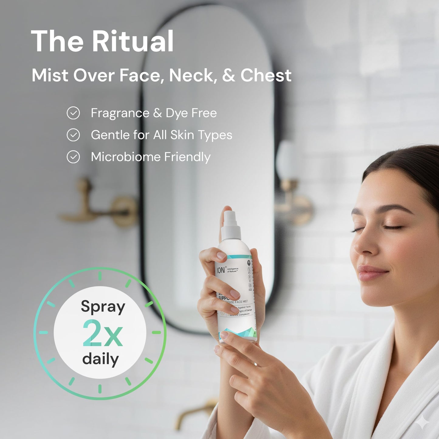 ION* Intelligence of Nature Skin Support Face Mist Hydrating Spray - Refreshing Facial Mist Spray for Daily Use, Vegan Friendly Formula to Refresh Skin for Women & Men - 8 fl oz (Pack of 1)