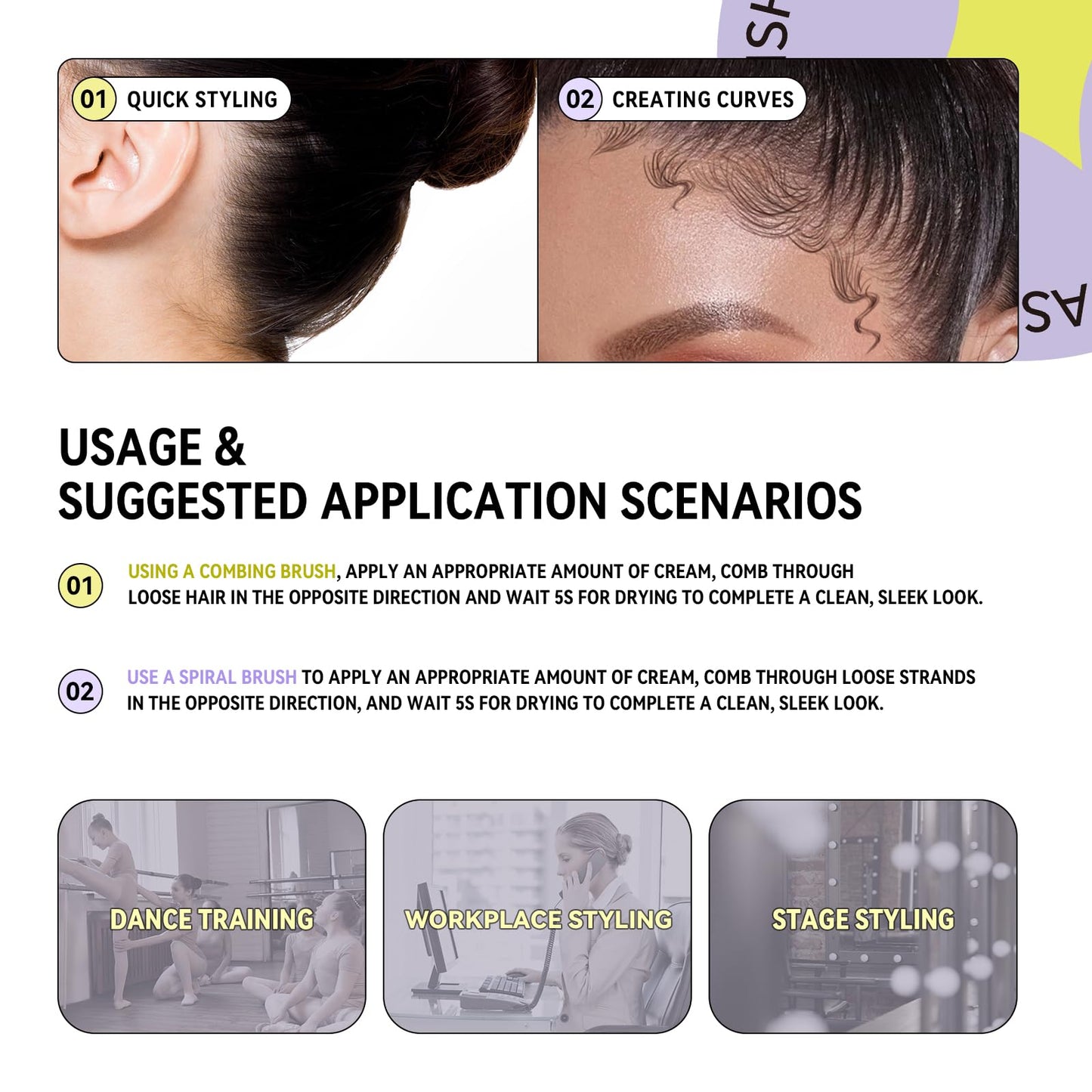 BestLand Double-Head Hair Serum Wand for Frizz and Flyaways – Non-Greasy Flyaway Tamer with Hair Mascara Brush & Comb Tip, Styling Gel Wax Stick, Travel Size, Ideal Gifts for Women Girls