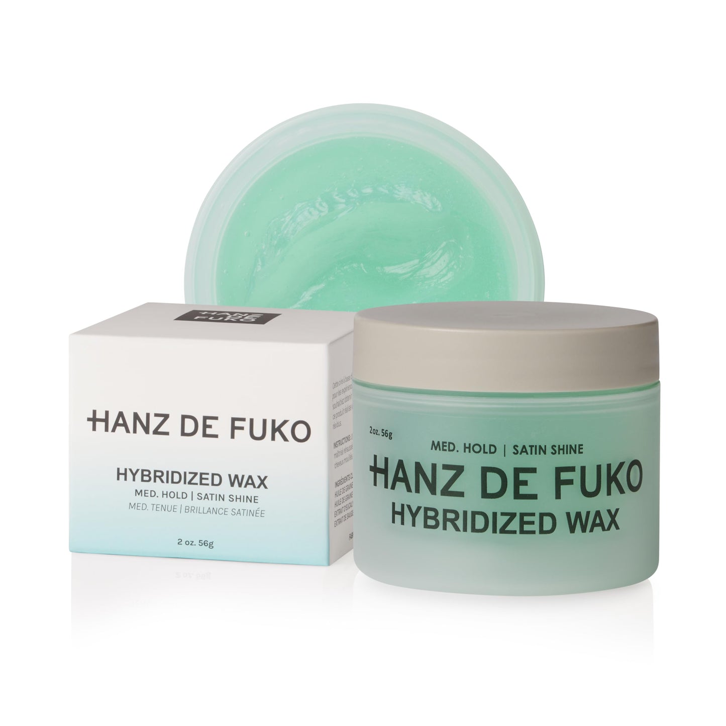 Hanz de Fuko Hybridized Wax – Medium Hold, Satin Shine – Men’s Hair Styling Wax, 2 oz