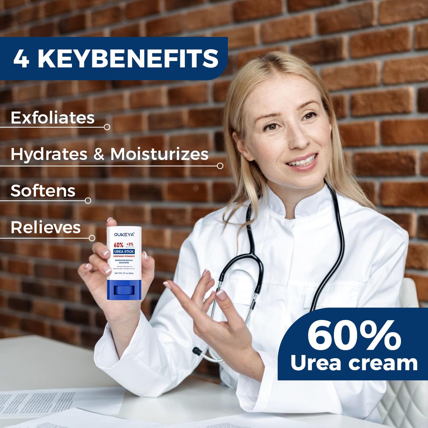 OUKEYA 60% Urea Stick with 2% salicylic acid - For Dry Rough Skin