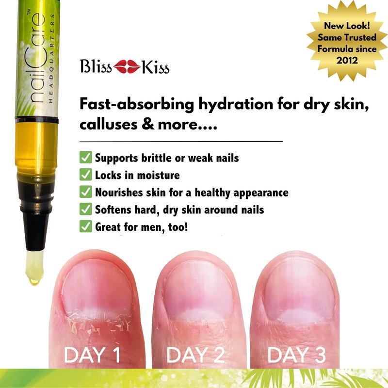 Cuticle Oil Pen for Nails - Nail Strengthener & Growth Oil and Serum for Damaged Nails, Hangnails w/Jojoba cuticle oil—Coconut Lime Verbena Fragrance - Holographic Glitter Pens 4-Pack