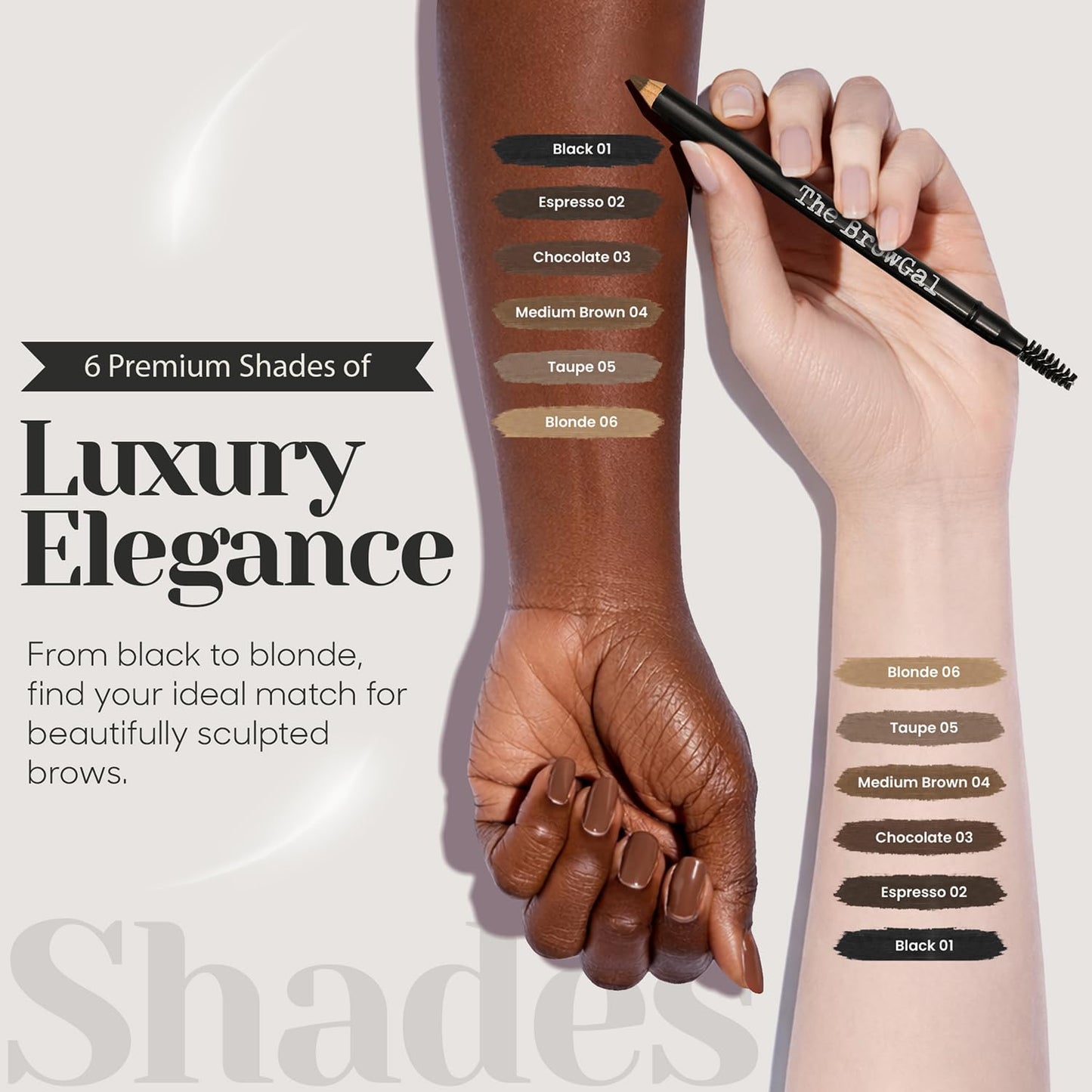 BrowGal Eyebrow Pencil - Waterproof Medium Brown Pencil with Spoolie & Sharpener | Buildable, Natural Finish