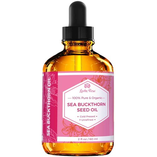 Leven Rose Sea Buckthorn Seed Oil, 100% Pure Unrefined Cold Pressed for Hair Skin and Nails (2 oz)