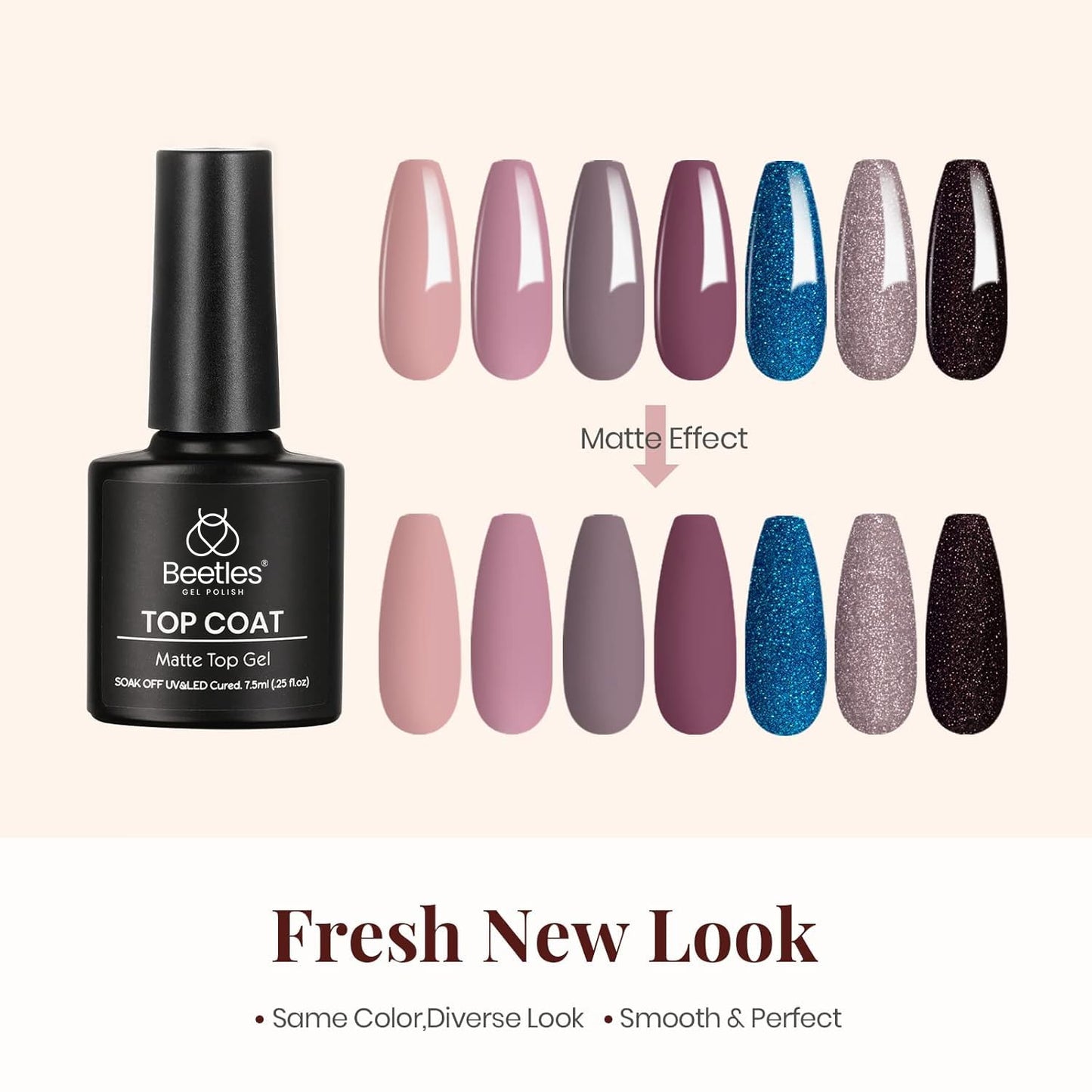 beetles Gel Polish 9 in 1 Gel Nail Glue for Clear Acrylic Nails Tips, Long Lasting Super Strong Brush Nail Glue for Fake Nails, Base Blooming Nail Gel, New Safe Formula, U V Light Cure