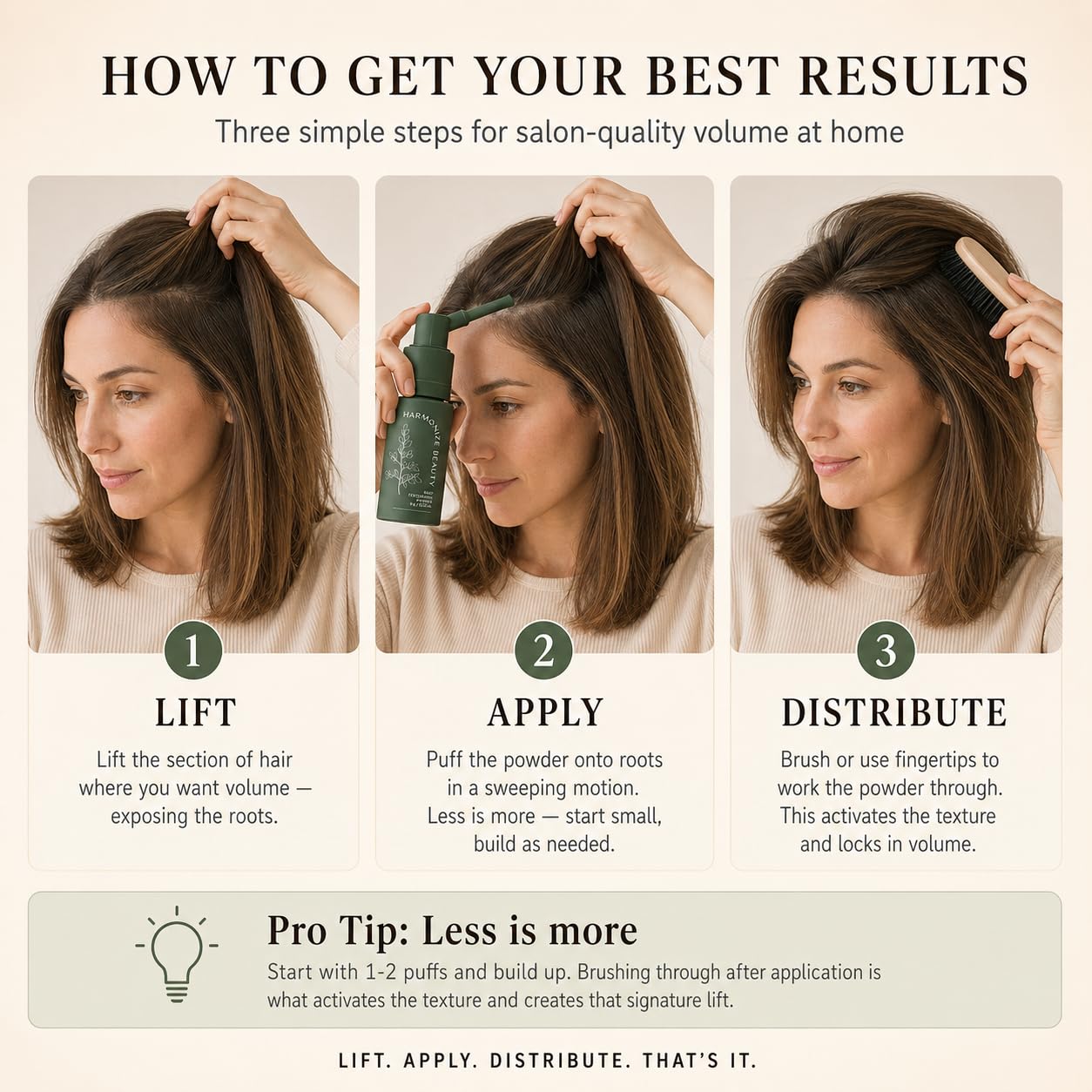 Harmonize Beauty Root Texture Powder for Women - Lifts Roots & Adds Volume to Hair, Styling & Finishing Powder, Talc Free & Natural, All Hair Types
