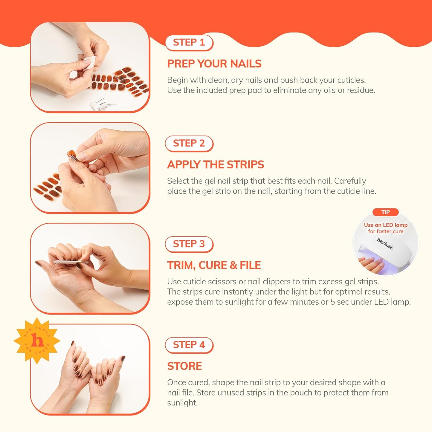 Semi Cured Gel Nail Strips Bundle - Easy Application & Quick Removal | 2 Pack Set