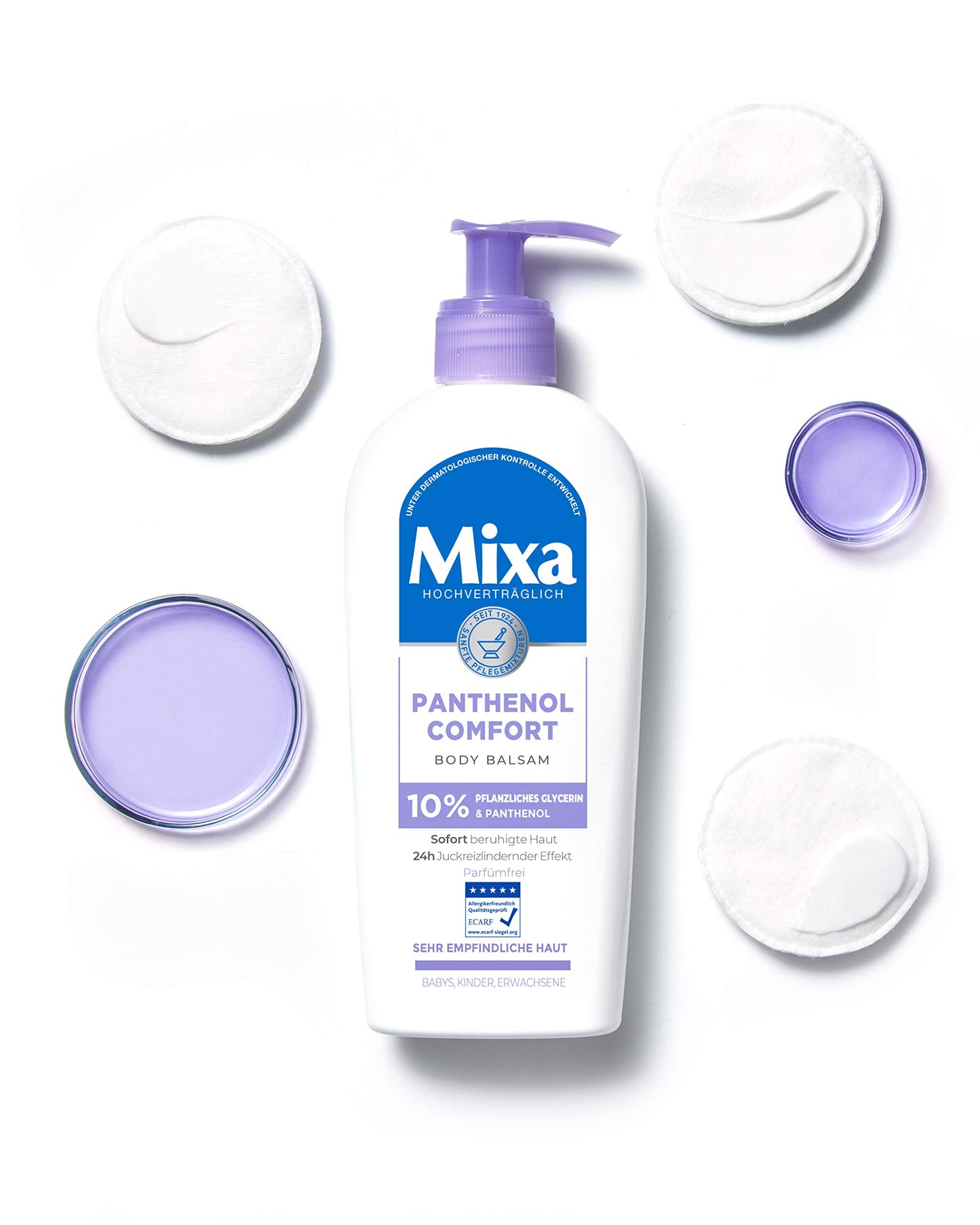 Mixa Panthenol Comfort Body Balm Itch Relief and Soothing Balm with Panthenol and Vegetable Glycerine for Sensitive Skin 250ml