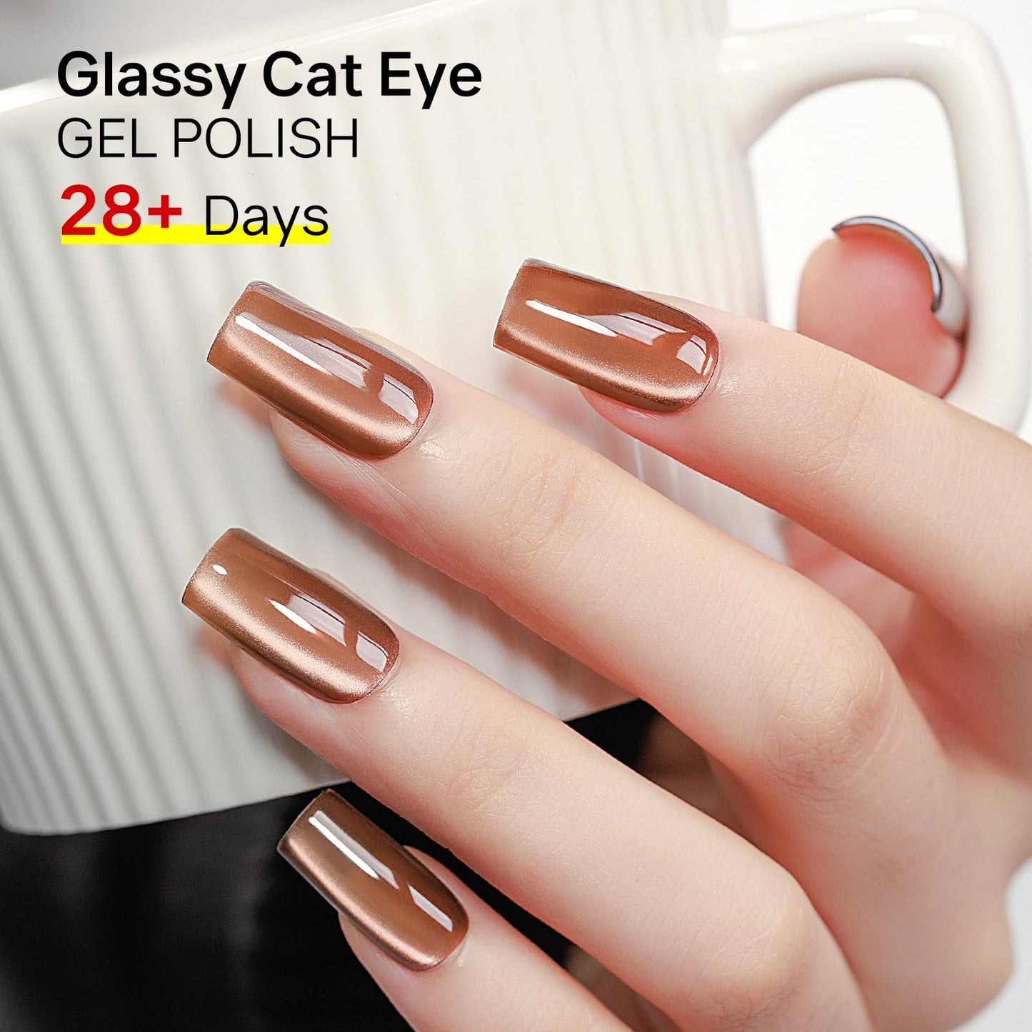 MIZHSE 8 Colors Cat Eye Gel Nail Polish, Glitter Magnetic Gel Polish Set
