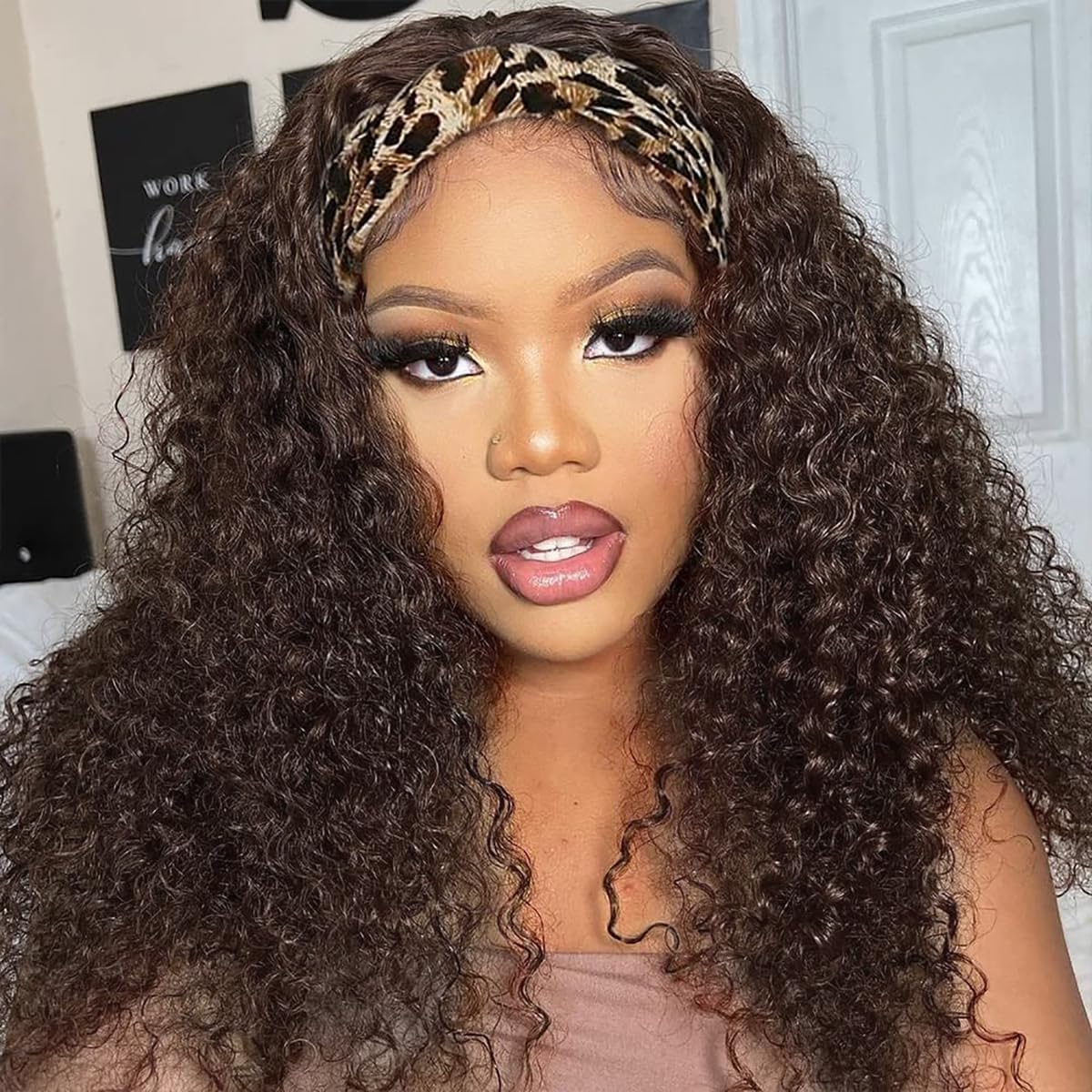 Celiarita Highlight Straight Headband Wig Human Hair Wigs #P2/30 Glueless None Lace Front Machine Made Brazilian Virgin Ombre Straight Human Hair Headband Wigs for Black Women 12 Inch
