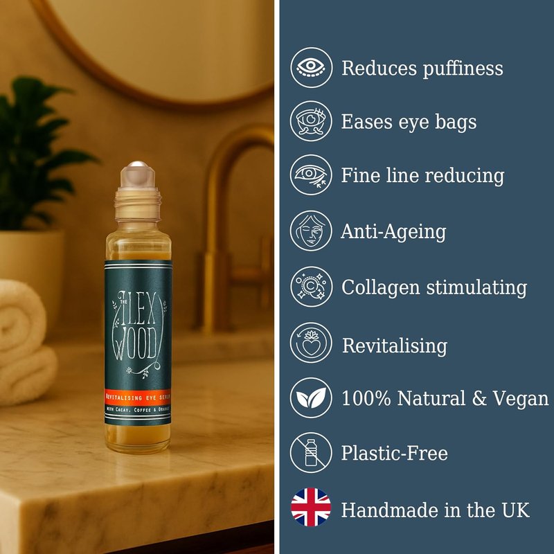 Ilex Wood Revitalising Eye Serum - All-Natural Vegan Anti-Aging Formula with Cacay Oil & Green Coffee | 10ml (0.34 fl oz)