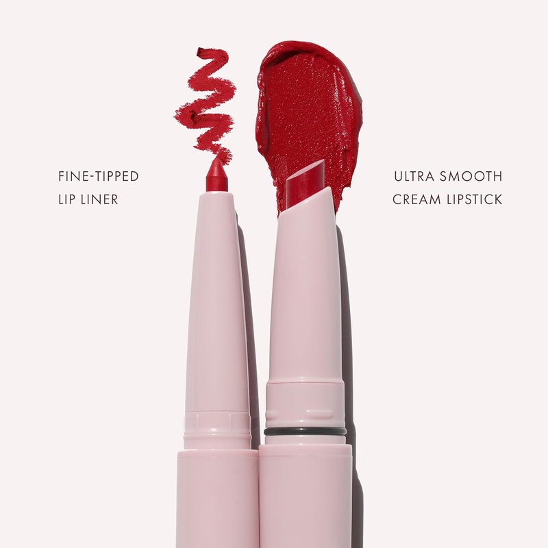 Wander Beauty Lipsetter Dual Cream Lipstick & Lip Liner - Red Over Heels | Ultra-Smooth, Hydrating Formula with Soft Matte Finish