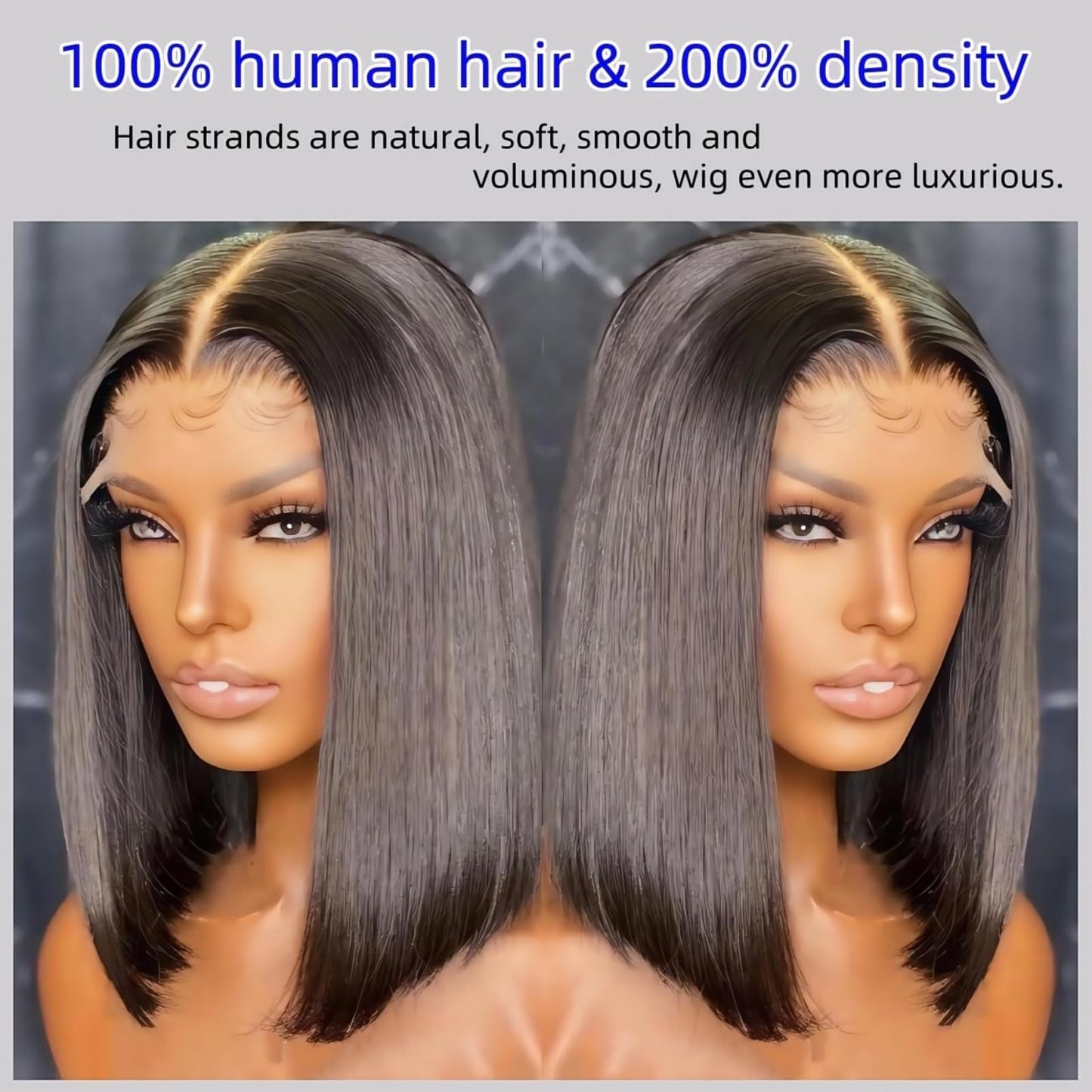 aibasi short Bob wig human hair 13x4 HD Lace Front Bob Wig Human Hair Comfortable Breathable Natural Short Style, Fluffy & Face-Slimming Heat-Stylable & Easy Care 200% Density