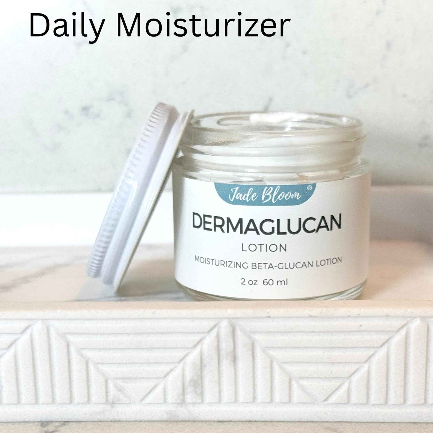 Jade Bloom Dermaglucan Beta Glucan Cream Lotion Moisturizer Skincare | Daily Hydrating Face & Body Hydration, (2oz)