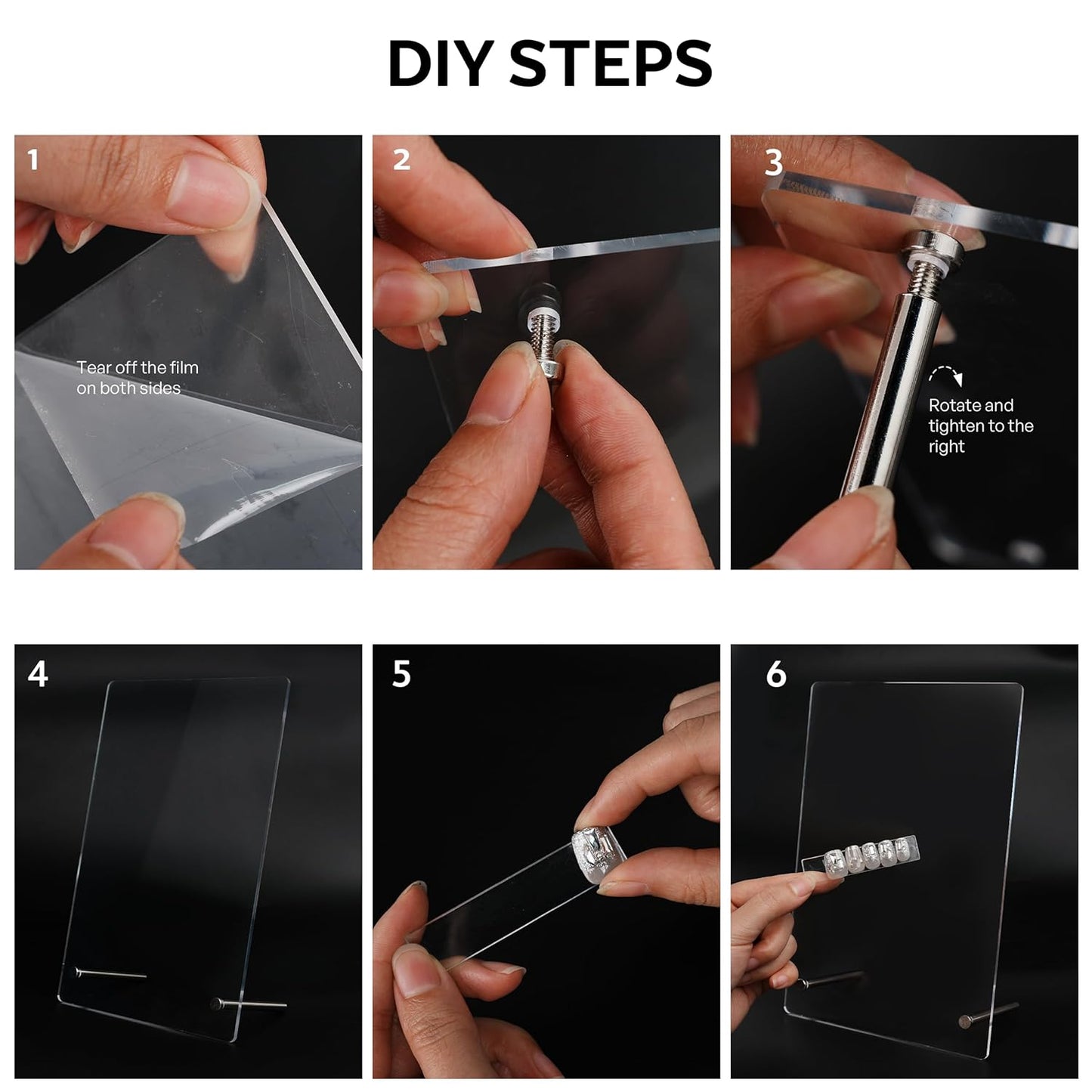 Acrylic Nail Art Display Board - 50pcs Sample Tips for Salon Practice | Double-Sided Tape Included (2 Large)