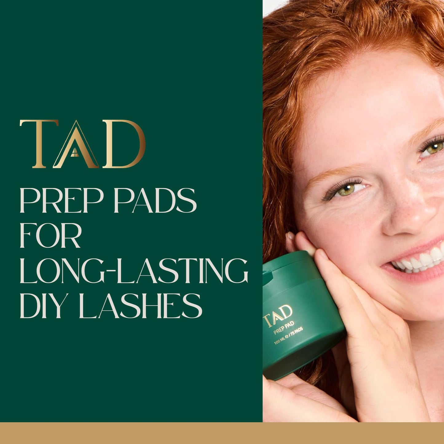 TAD Beauty Prep Pad - DIY Lash Prep Wipes to Clean and Prime Natural Lashes Before Extensions - Disposable Single Use Eyelash Pads with Tweezers - 75 Count for At Home Lash Application Professional