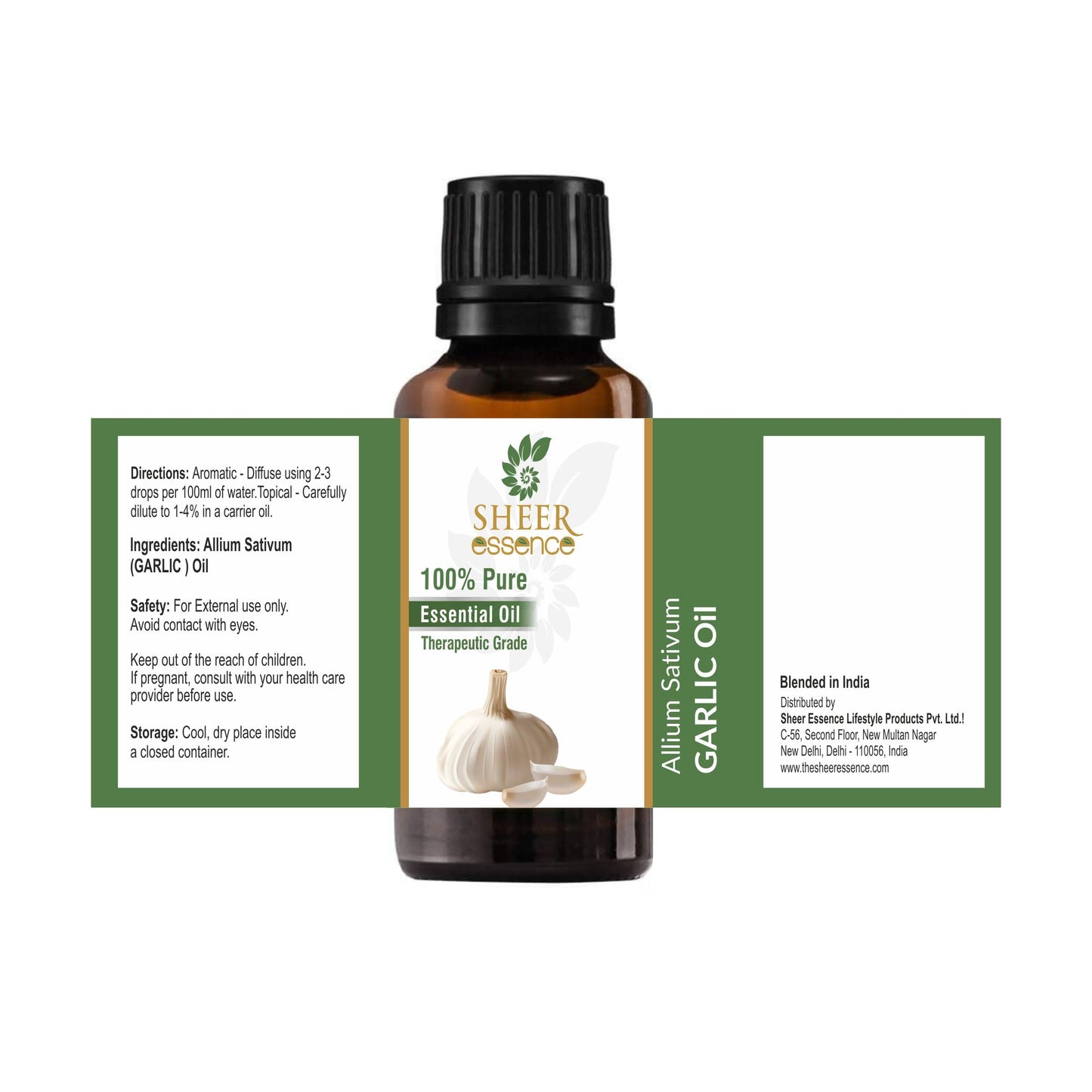 Garlic Oil - (Allium Sativum)- Essential Oil 100% Pure Natural Undiluted Uncut Therapeutic Grade Oil 0.16 Fl.OZ
