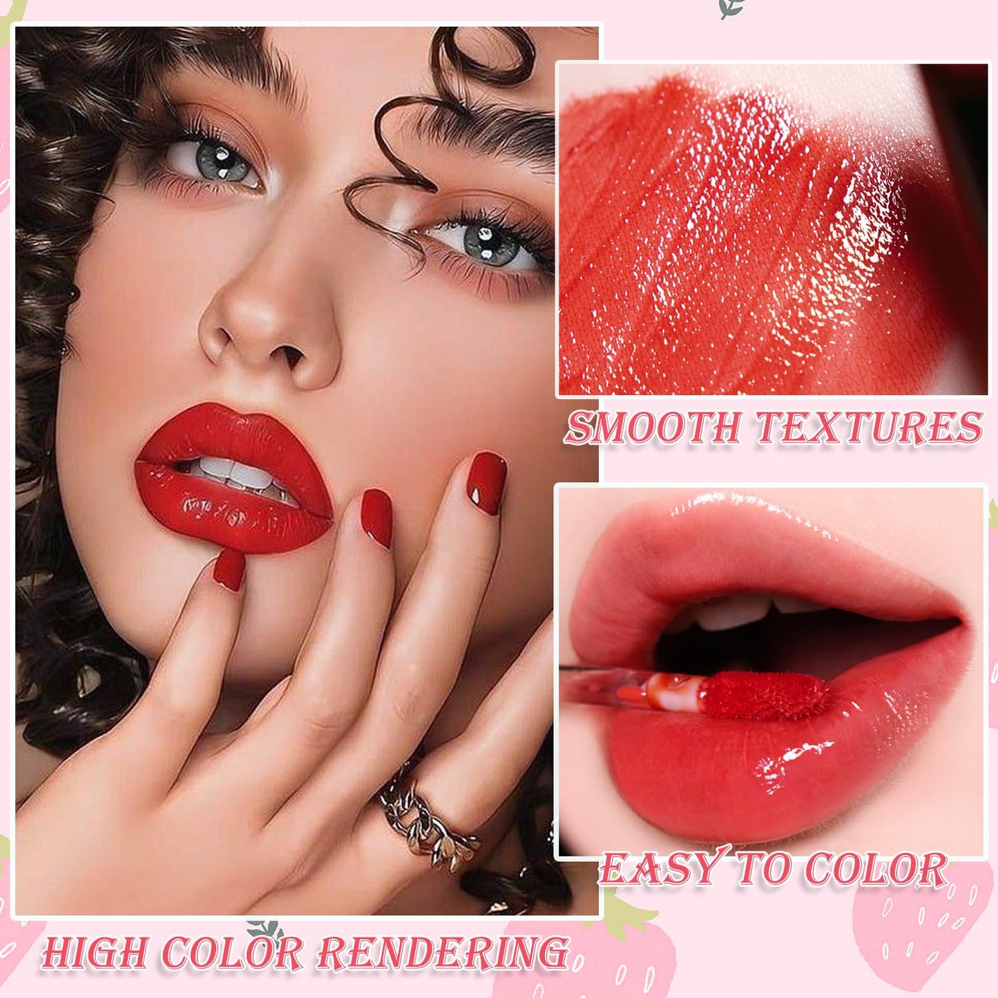 Yishifa 6 Colors Lip Tint Stain Mini Liquid Lipstick, Korean Lip Gloss Moisturizing Natural Velvet Lip Tint, Waterproof Longwear Liquid Blush & Lip Stain, Vivid Color Lip Blush Tint Makeup