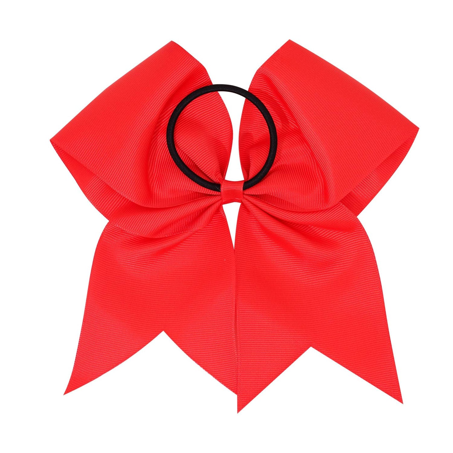 40 Pieces 8" Large Cheer Bows Ponytail Holder Elastic Hair Ties Grosgrain Ribbon Hair Accessories for Cheerleading Girls School College Sports (Red)