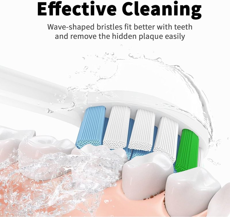 Replacement Toothbrush Heads for Philips Sonicare - Compatible with C1/C2/C3/A3/G2/G3/W3, 8-Pack Set for Deep Cleaning