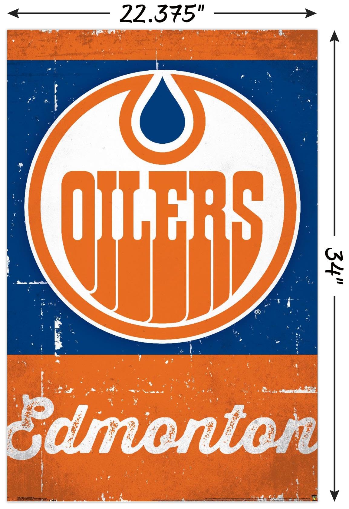 Trends International NHL Edmonton Oilers - Retro Logo 13 Wall Poster, 22.375" x 34", Unframed Version