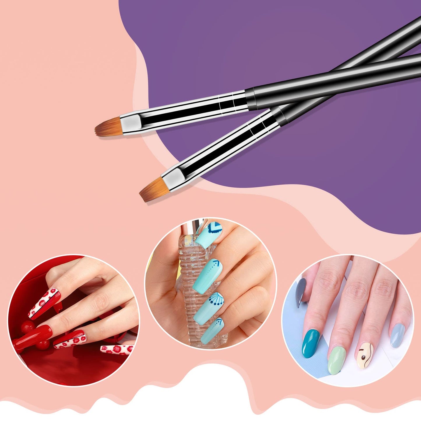 Artdone Nail Art Dotting Tools 6PCS Double-ended Brushes Kit Gel Polish