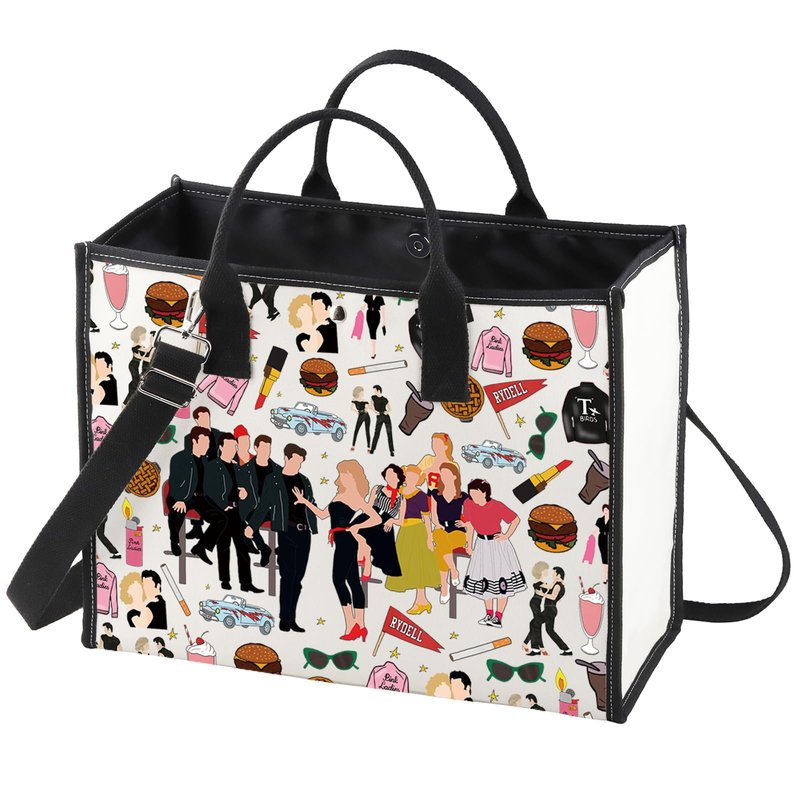 WZMPA Danny & Sandy Travel Makeup Bag Danny & Sandy Inspired Gift Theater Musical Zipper Pouch Bag (RYDELL BG)