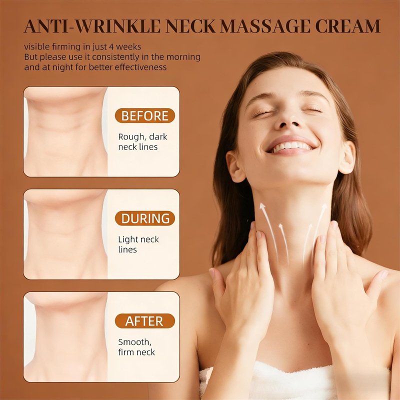 Angel Silk Firming Neck-Eye Cream Bundle - Tightening & Revitalizing Set with Electric Massage & Red Light for Anti-Wrinkle Care