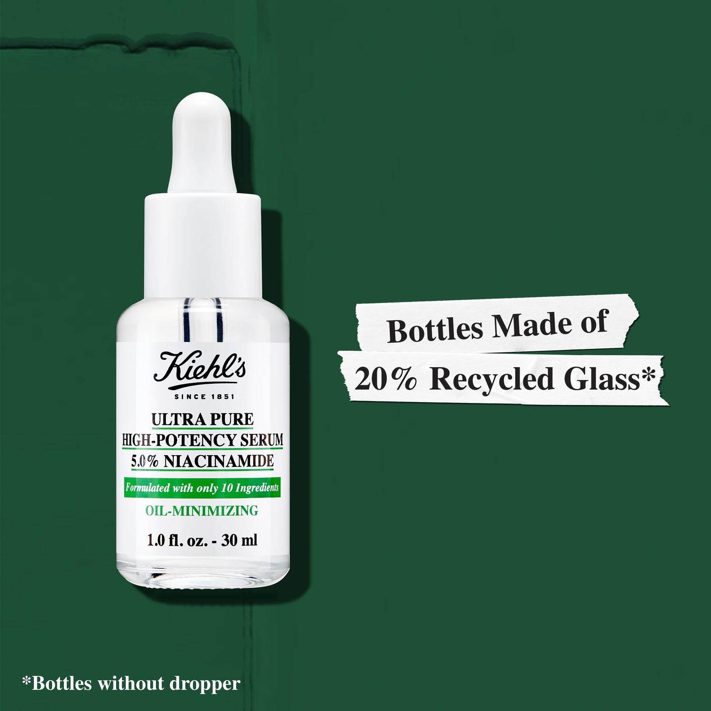 Kiehl's Ultra Pure High-Potency 5.0% Niacinamide Serum, Concentrated Face Serum for Oily Skin, Reduces Excess Oil and Shine, Helps Minimize Imperfections for a Natural Glow, Paraben-Free - 1 fl oz