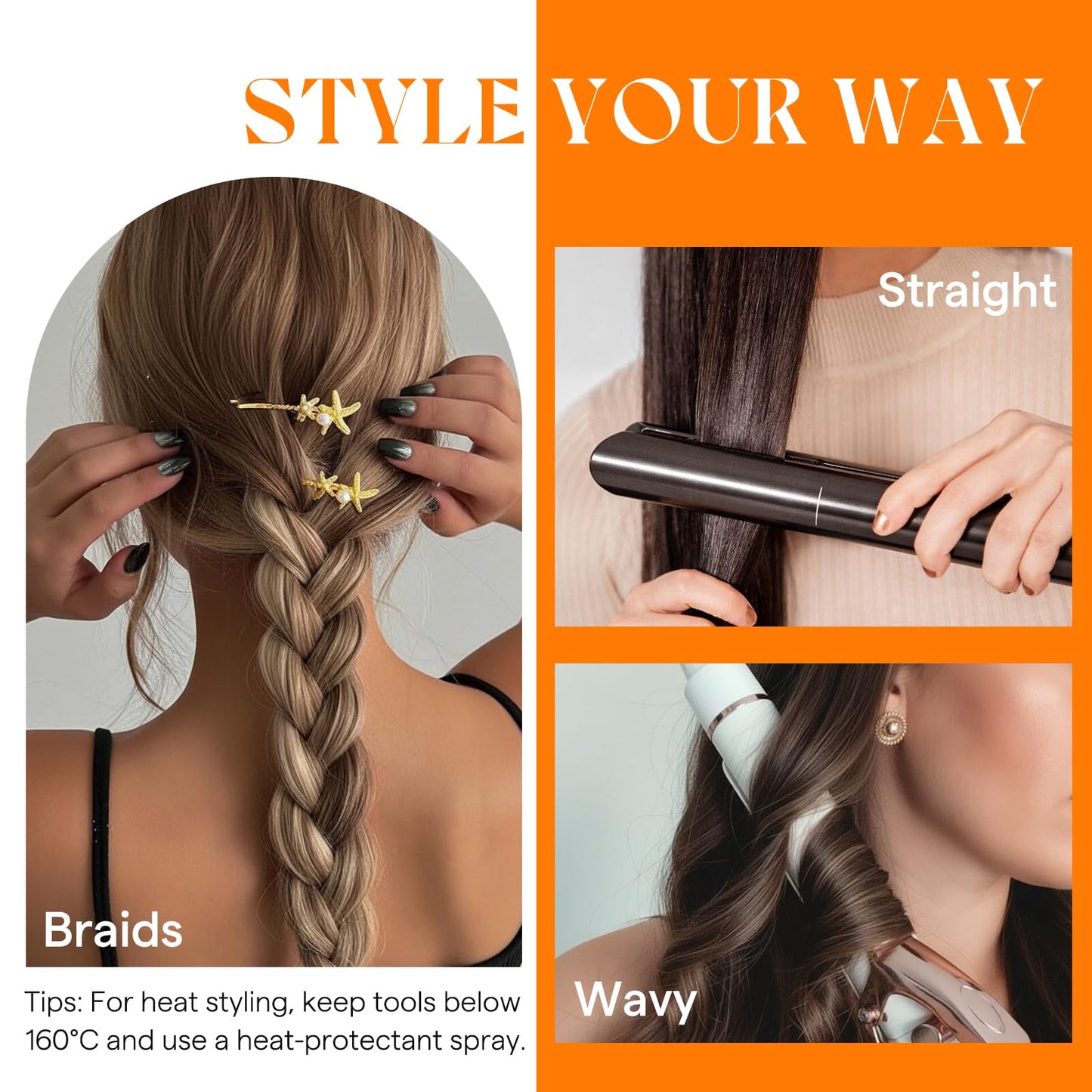 Sunny Hair Sew in Hair Extensions Real Human Hair 100G Highlights Long Hand-Tied Weft Bundles 18 Inch Dark Brown Mix Caramel Blonde Add Volume Can be Styled Natural Look