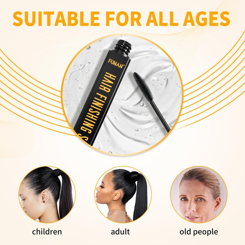 Hair Finishing Stick - Flyaway Control Cream for Small Broken Hairs - Non-Greasy & Non-Sticky | Black (Pack of 4)