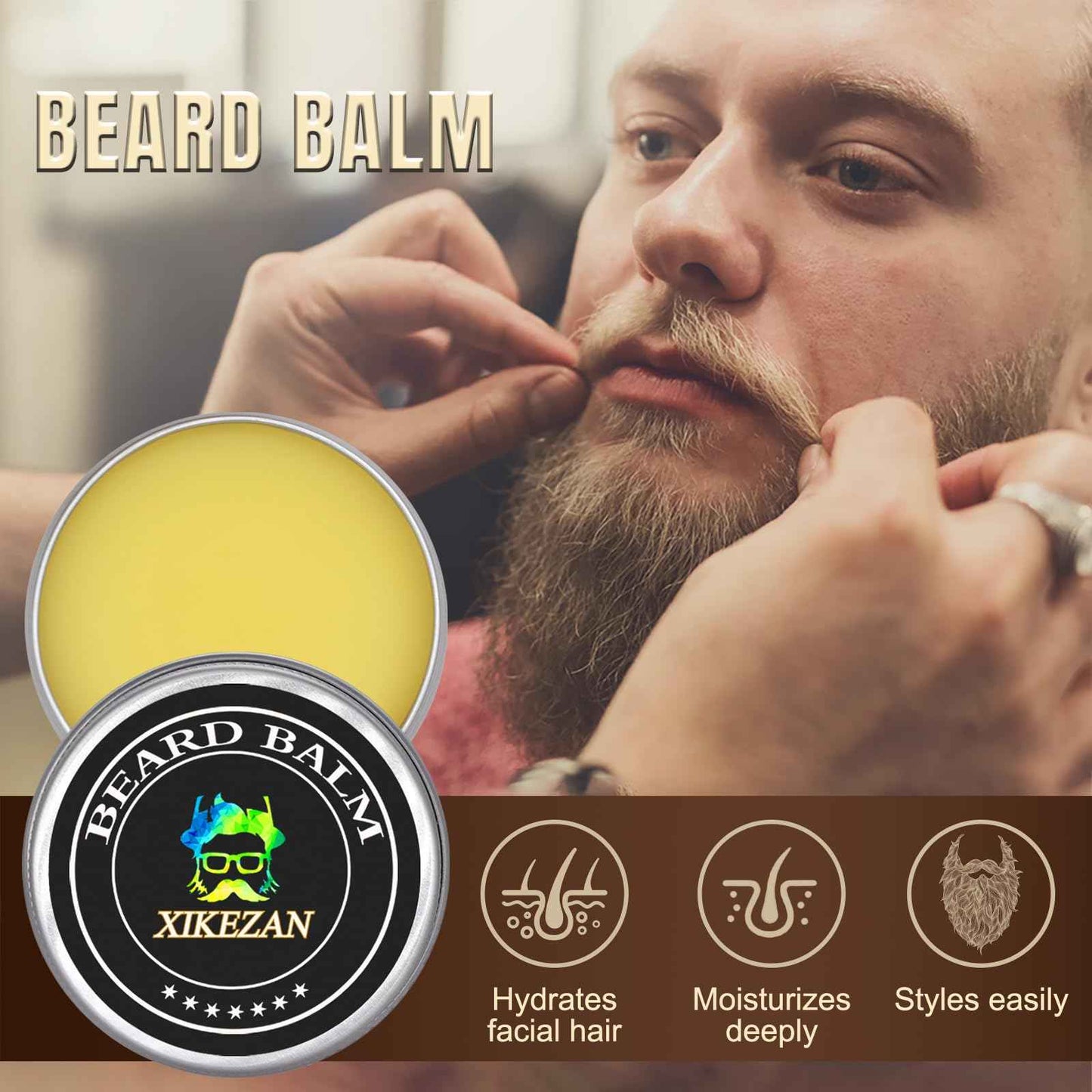 XIKEZAN Beard Kit for Men Grooming & Care Set w/2 Pack Beard Serum, Wash, Oil, Balm, Comb, Brush, Scissor, Bag, EBook, Unique Birthday Gifts for Men Him Dad Husband Brother Christmas Stocking Stuffers