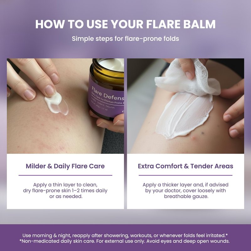 Easment Hidradenitis Suppurativa Flare Defense Balm: 2oz Science-Backed Daily Protection for Flare-Prone, Bump-Prone Skin – Microsilver BG™, Zinc Oxide & Botanical Blend – Non-Greasy, Non-Staining