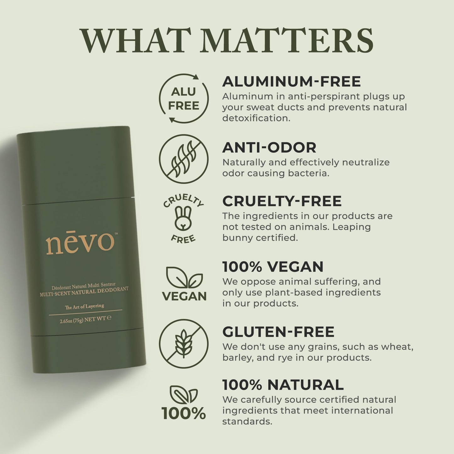 Nevo Multi Scent Deodorant Stick With Layers | Aluminum Free Deodorant for Women & Men | All Natural, Organic, Vegan, Non Toxic | Coconut Oil & Shea Butter | Nº C3 Bergamot - Vanilla - Cedar 2.65 oz