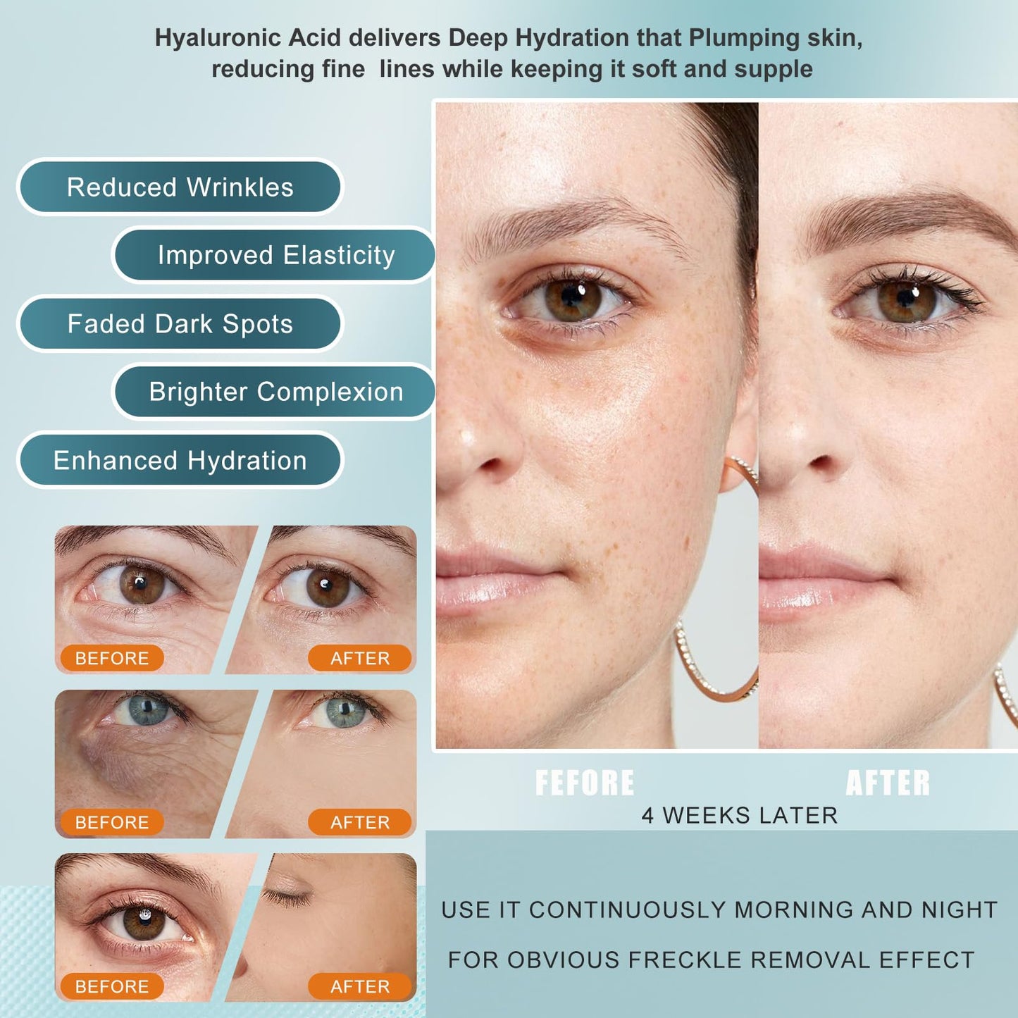 Vitamin C Serum for Face with Hyaluronic Acid & Peptides, Anti Aging Serum to Reduce Wrinkles & Dark Spots, Brightening Treatment for Women & Men, Pack of 2