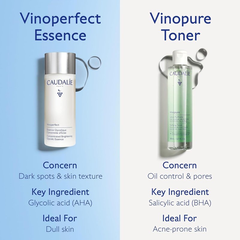 Caudalie Vinoperfect Brightening Essence - Glycolic Acid Exfoliating Toner for Radiant Skin