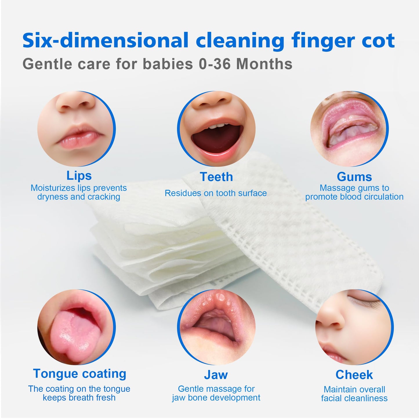 BabyPearl Baby Tongue Cleaner Newborn Finger Toothbrush, 42 Count Disposable Wet and Dry Use Baby Mouth Cleaner, Newborn Oral Care Clean 0-36 Months Toddler Teeth, Gums, Tongue Coating