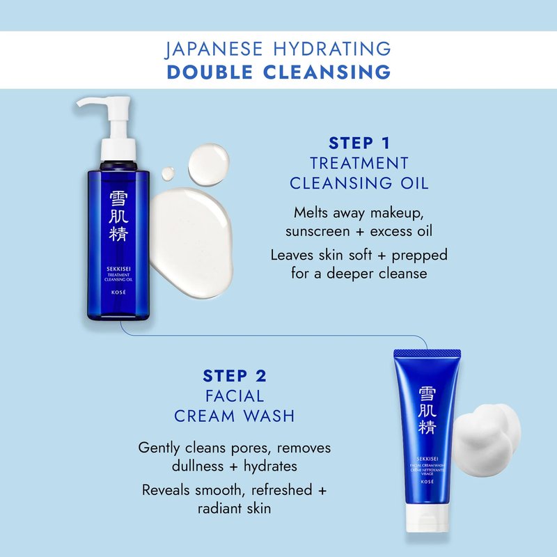 SEKKISEI Facial Cream Wash, Hydrating & Creamy Face Cleanser, Moisturizing, Gentle Foaming Formula Removes Impurities, Dead Skin Cells & Excess Oil for All Skin Types, 4.5 oz