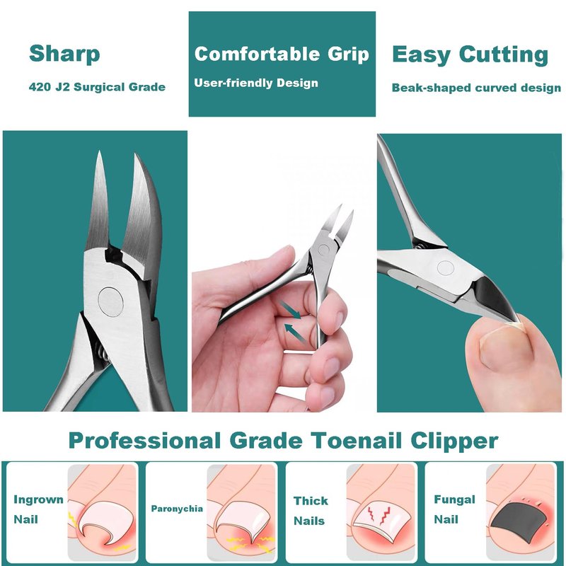 Pedicure Kit Ingrown Toenail Removal Kit Pedicure Tools for Feet with Callus Shaver Pedicure Set Stainless Steel Ingrown Toenail Tool Foot Care Callus Remover (40 Pcs Set)