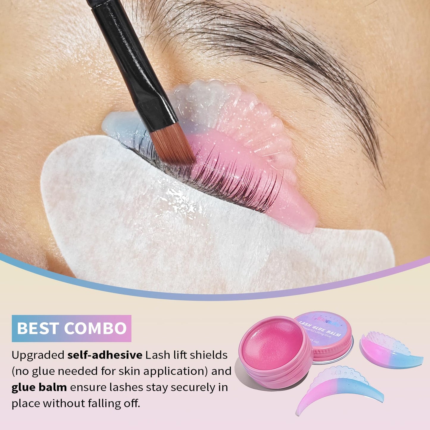 Libeauty Lash Lift Kit, Eyelash Perm Kit with Glue Balm & Tube Design, 2 in 1 Brow Lamination Kit for DIY Home & Salon, Professional Eyelash Lift, Long Lasting Curl Up to 4 Weeks, Easy for Beginners