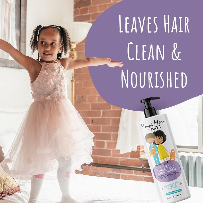 Maya Mari Kids 2-in-1 Shampoo & Conditioner Set | Tear-Free, Sulfate-Free Curl Cream for Curly Hair