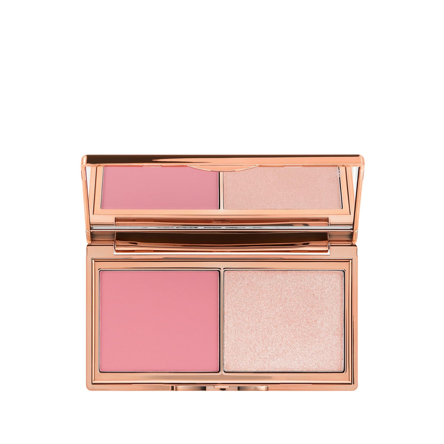 Charlotte Tilbury Mini Hollywood Blush & Glow Glide Palette - Blush & Highlighter Compact for a Gorgeous Glow and Pretty Pop of Color - Rosy Pink Blush/Pearlescent Pink Highlighter