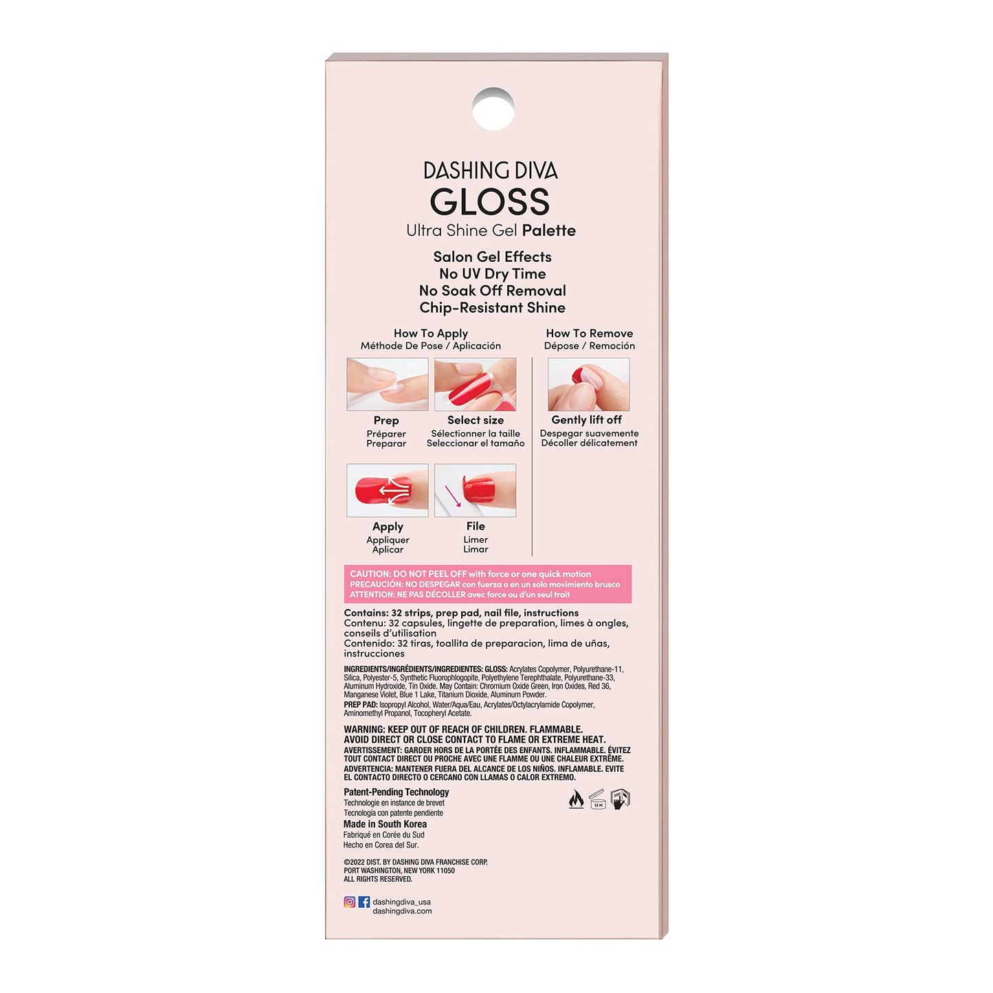 Dashing Diva Gloss Nail Strips - Ivy Opal | UV Free, Chip Resistant, Long Lasting Gel Nail Stickers | 32 Wraps, Prep Pad, Nail File