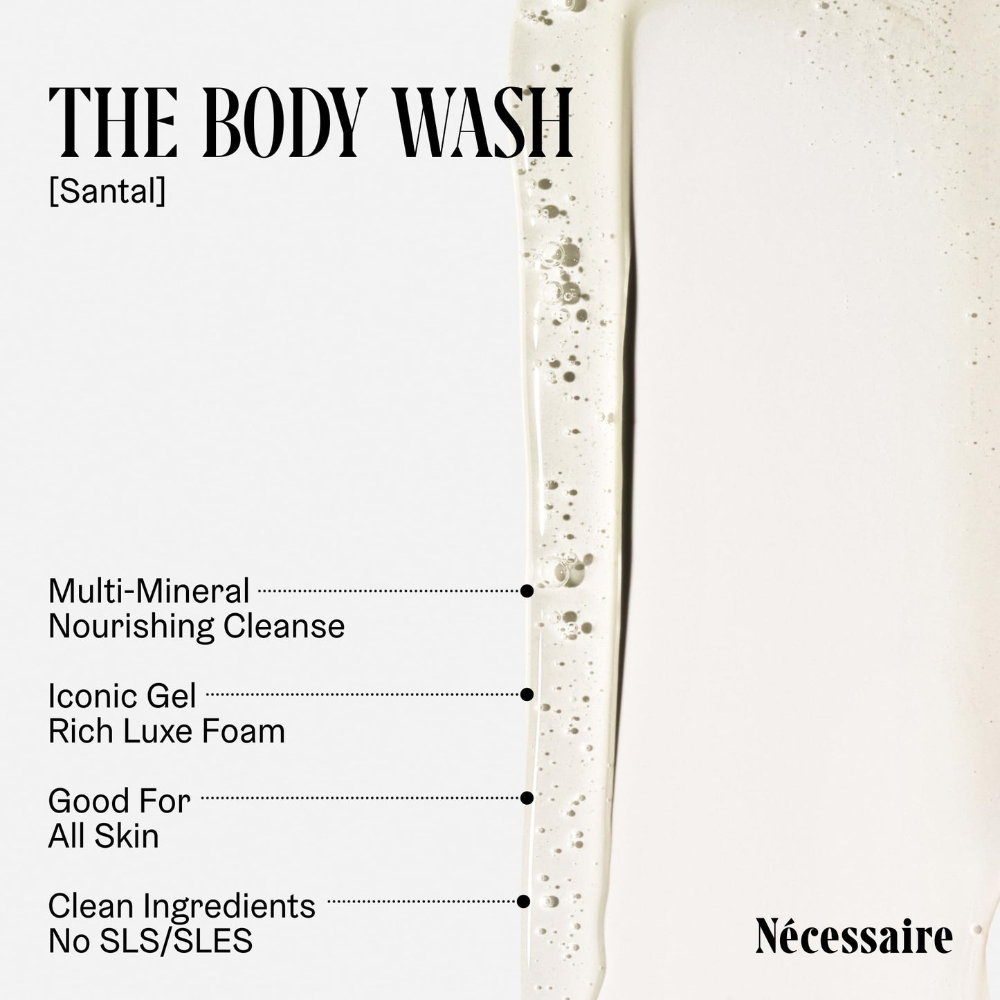 Nécessaire The Body Wash Santal - Multi-Oil Shower Gel Body Wash for Women + Men. Non-Comedogenic + Hypoallergenic for Sensitive Skin with Niacinamide. 8.4 fl oz.
