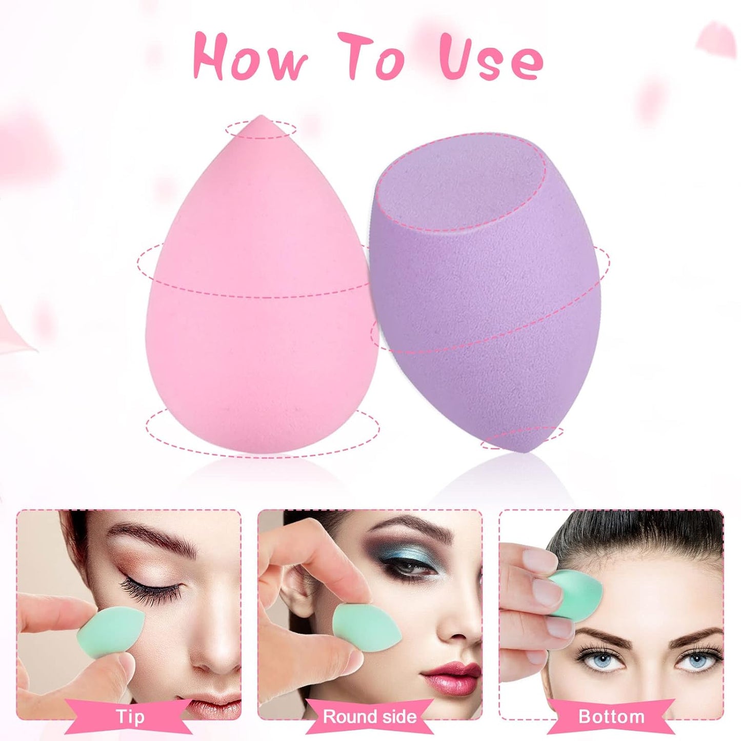 Mini Makeup Sponges - 40Pcs Multi-Colored Super Soft Facial Beauty Tools for Foundation & Liquid Application
