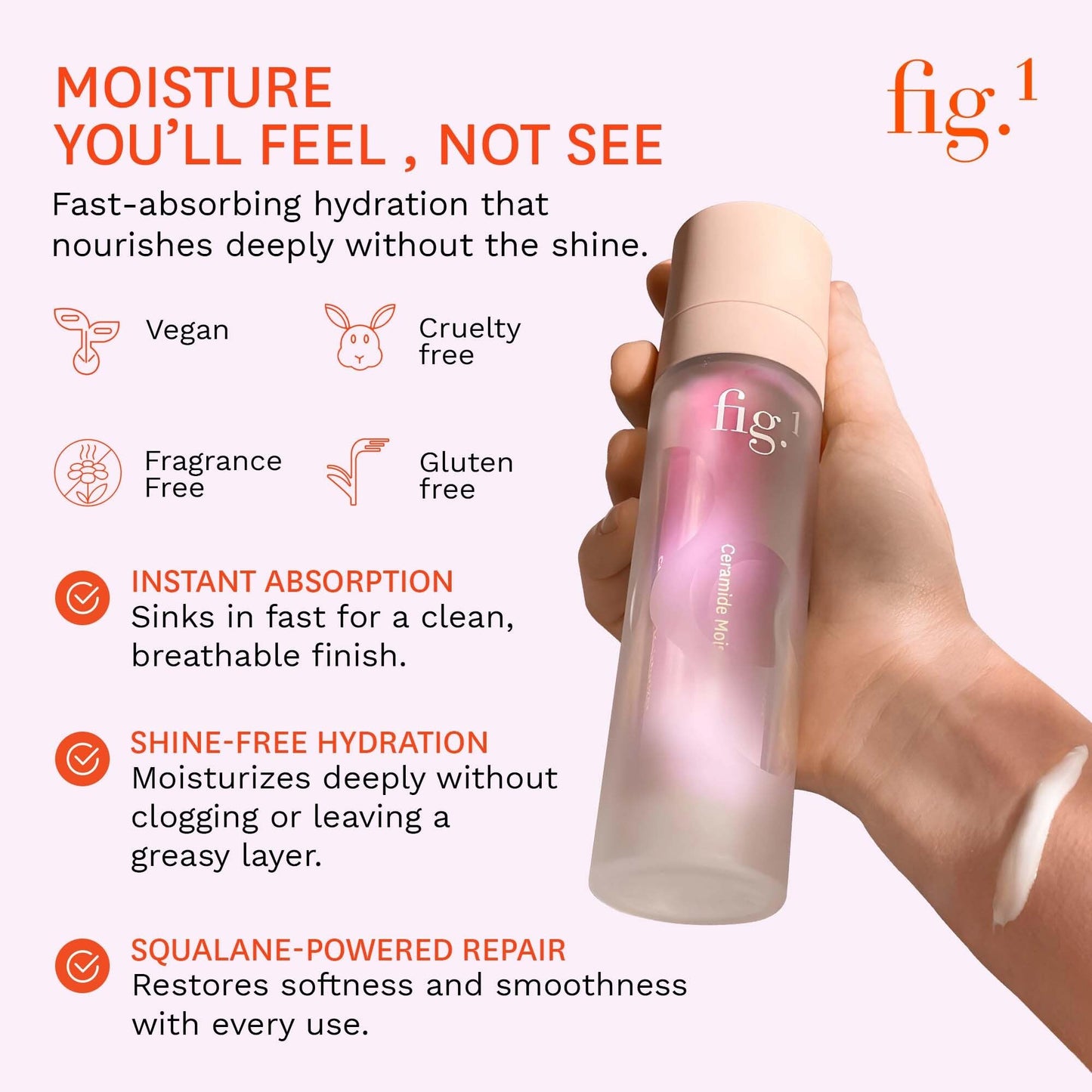 Fig.1 Ceramide Face Moisturizer for Women | Hydrating Daily Facial Moisturizer with Peptides, Hyaluronic Acid & Squalane | Lightweight, Non-Comedogenic, Fragrance-Free, Refillable – 1.7 fl oz