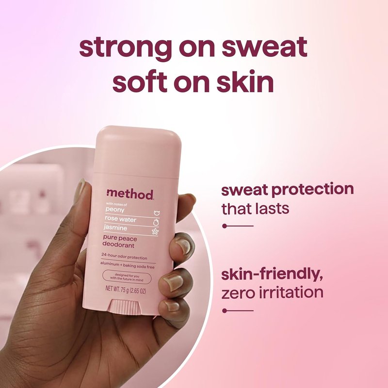 Method Deodorant Stick - Pure Peace | 24-Hour Odor Protection, Aluminum-Free, 2.65 oz