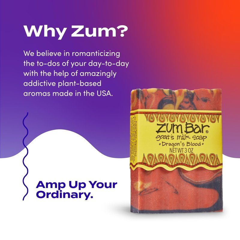 Zum Indigo Wild Goat's Milk Soap Bar - Bar Soap for Hands & Body Made with Essential Oils - 3 oz - Dragon's Blood (6 Pack)
